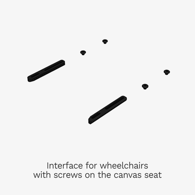 Interface for wheelchairs with screws