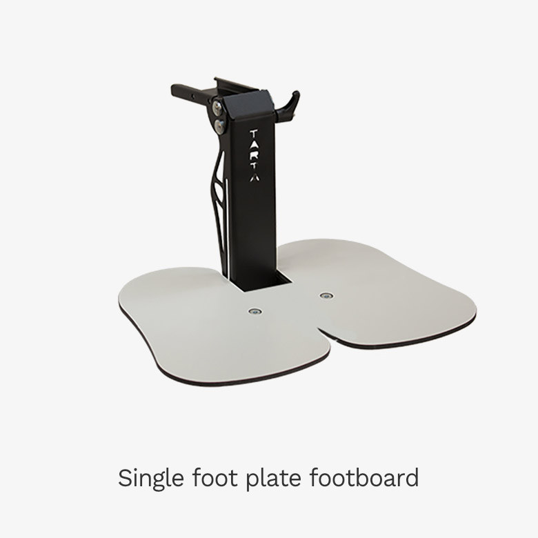 Single foot plate footboard